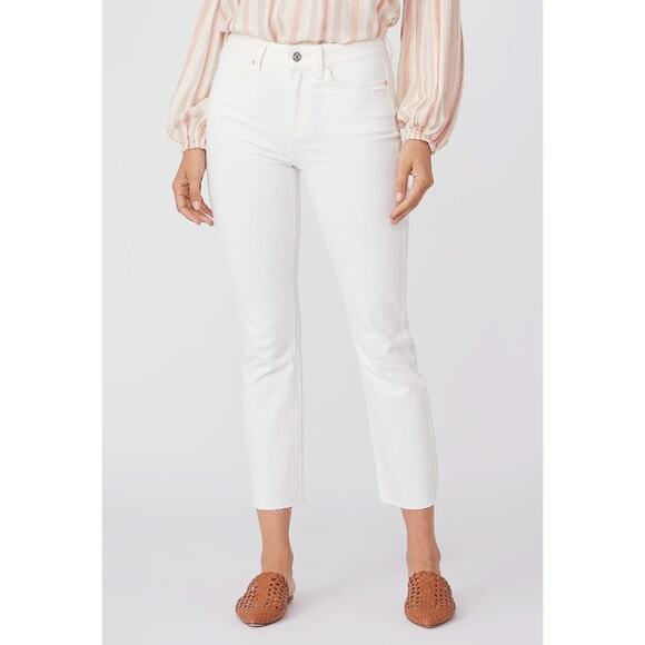 PAIGE Denim - Paige Cindy High Rise Straight Leg Jeans Tonal Ecru White Size 33 NWT